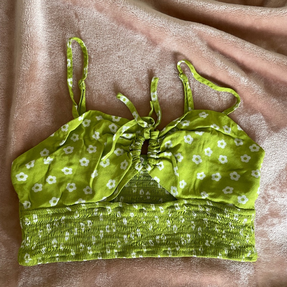 GARAGE Green Floral Women's Top